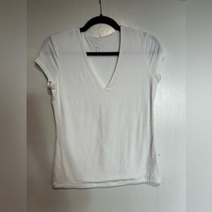 Classic White V-Neck Women's Top